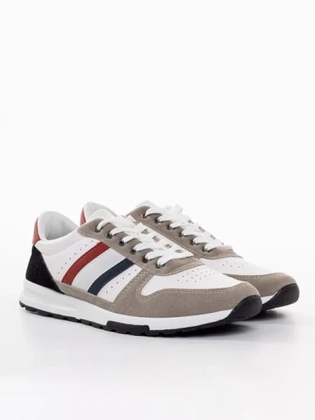 Geliz fehér férfi sportcipő, műbőrből