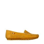 Vanera sárga női mokaszin, műbőrből készült