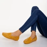 Vanera sárga női mokaszin, műbőrből készült