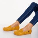 Vanera sárga női mokaszin, műbőrből készült