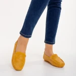 Vanera sárga női mokaszin, műbőrből készült