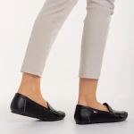 Vanera fekete női mokaszin, műbőrből készült