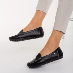 Vanera fekete női mokaszin, műbőrből készült