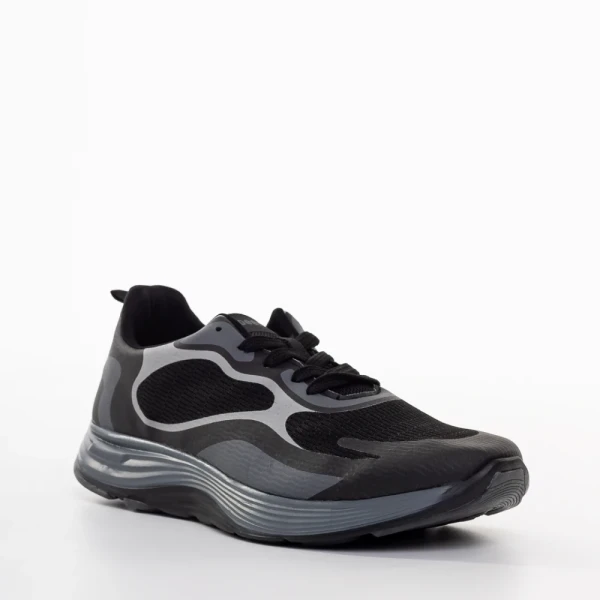 Raimond fekete férfi sportcipő, műbőrből és textil anyagból