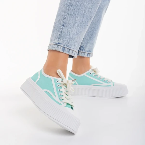 Ariza zöld női sportcipő, textil anyagból készült