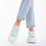 Ariza zöld női sportcipő, textil anyagból készült