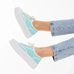 Ariza zöld női sportcipő, textil anyagból készült