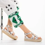 Xiena ezüst női szandál, műbőrből készült