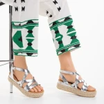 Xiena ezüst női szandál, műbőrből készült