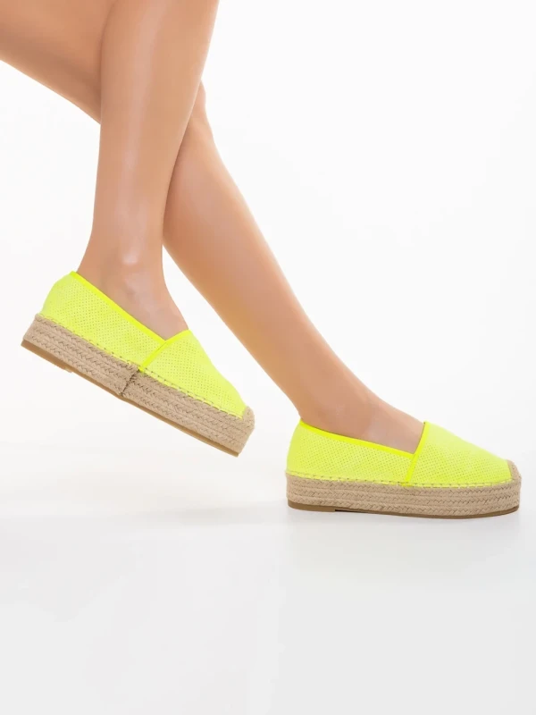 Holland sárga női espadrile textil anyagból készült