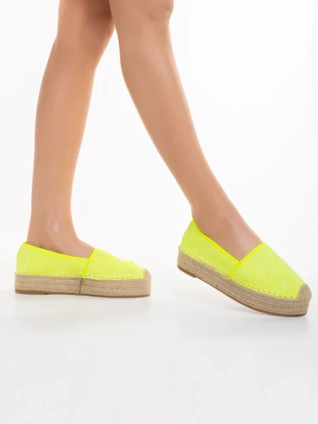 Holland sárga női espadrile textil anyagból készült
