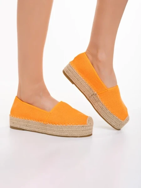Holland narancssárga női espadrile textil anyagból készült