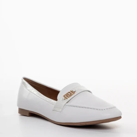 Genevieve fehér női mokaszin, műbőrből készült