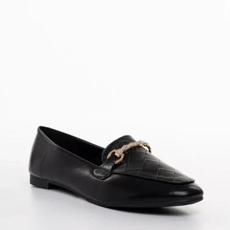 Ambrose fekete női mokaszin, műbőrből készült