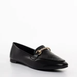 Ambrose fekete női mokaszin, műbőrből készült