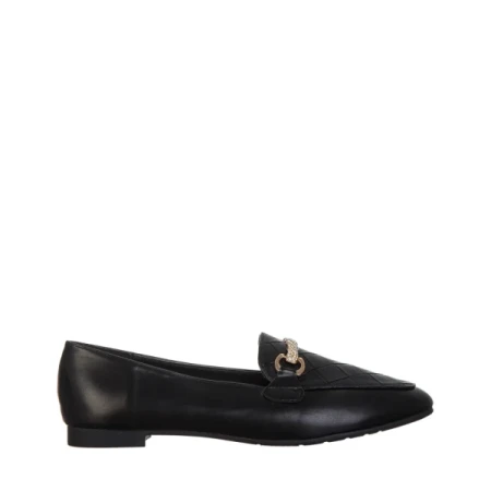 Ambrose fekete női mokaszin, műbőrből készült