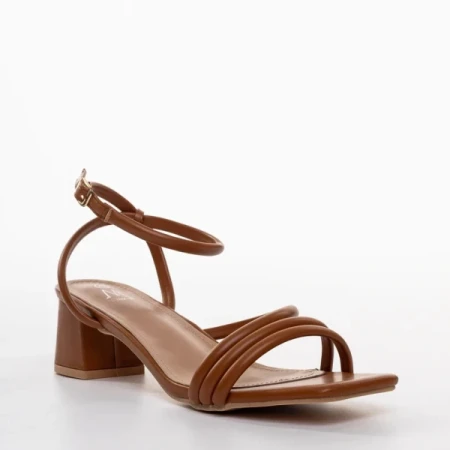 Nayeli camel női szandál sarokkal, műbőrből készült