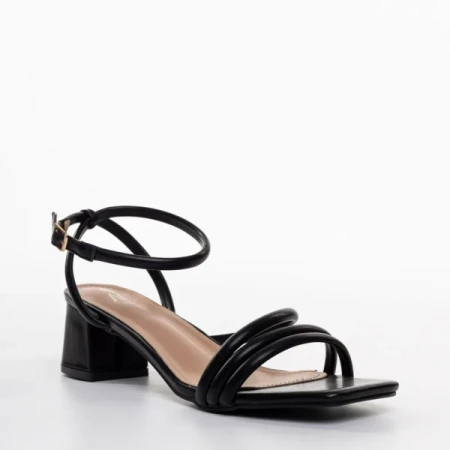 Nayeli fekete női szandál sarokkal, műbőrből készült