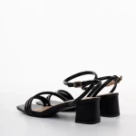 Nayeli fekete női szandál sarokkal, műbőrből készült