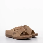 Lennon bézs női papucs, műbőrből készült