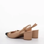 Felicity női fekete es bézs színű magas sarkú környezetbarát bőr cipő