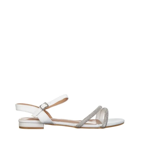 Emely fehér női szandál, műbőrből készült