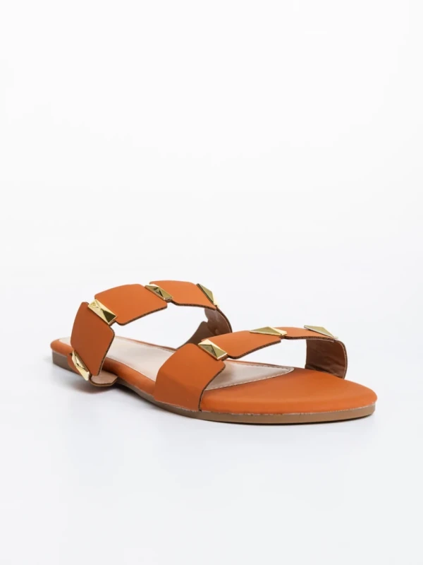 Ivanna camel női papucs, textil anyagból készült