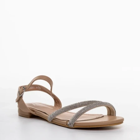Emely bézs női szandál, műbőrből készült