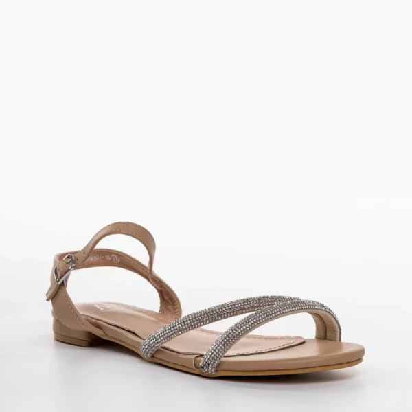 Emely bézs női szandál, műbőrből készült