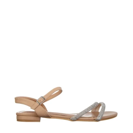 Emely bézs női szandál, műbőrből készült