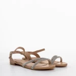 Emely bézs női szandál, műbőrből készült