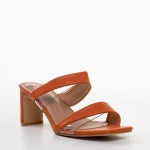 Cameron narancssárga női papucs sarokkal, műbőrből készült