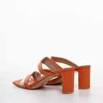 Cameron narancssárga női papucs sarokkal, műbőrből készült