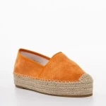 Holland világos narancssárga női espadrile, textil anyagból készült