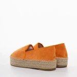 Holland világos narancssárga női espadrile, textil anyagból készült