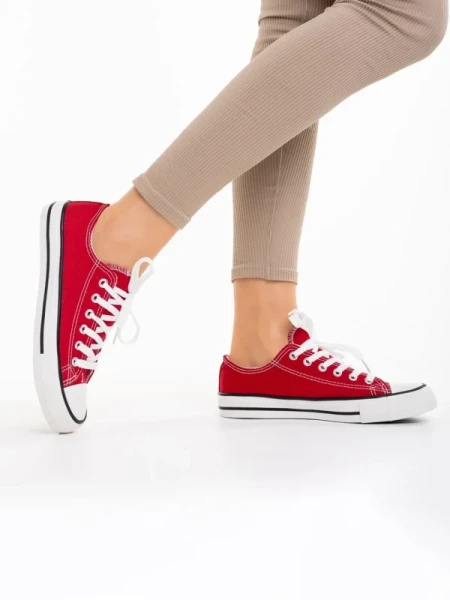 Selima piros női tornacipő, textil anyagból készült