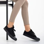 Selima fekete női tornacipő, textil anyagból készült