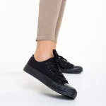 Selima fekete női tornacipő, textil anyagból készült