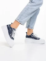 Jeremiah sötétkék női tornacipő, textil anyagból készült