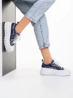 Jeremiah sötétkék női tornacipő, textil anyagból készült