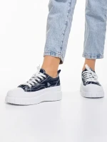 Jeremiah sötétkék női tornacipő, textil anyagból készült