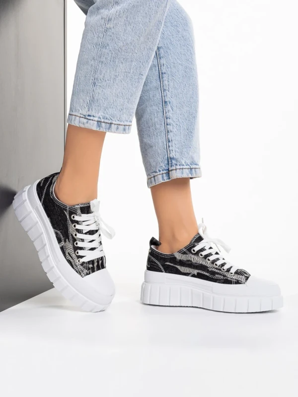 Jeremiah fekete női tornacipő, textil anyagból készült