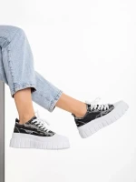 Jeremiah fekete női tornacipő, textil anyagból készült