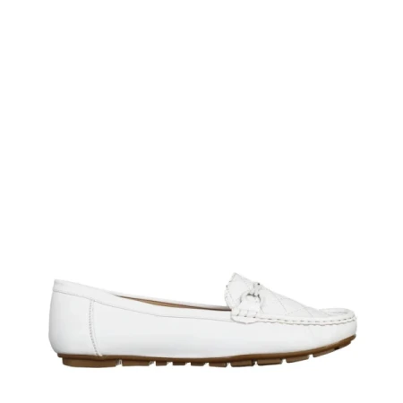 Stanley fehér női mokaszin, műbőrből készült