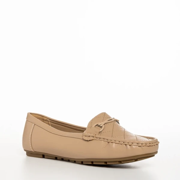 Stanley bézs női mokaszin, műbőrből készült