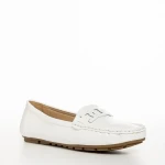 Terrance fehér női mokaszin, műbőrből készült