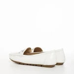 Terrance fehér női mokaszin, műbőrből készült