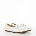 Terrance fehér női mokaszin, műbőrből készült