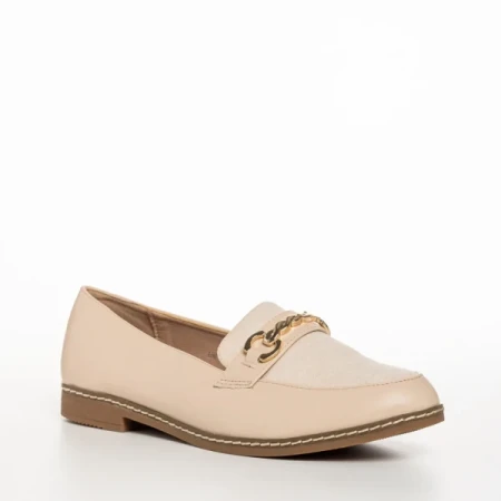 Vance bézs női mokaszin, műbőrből készült