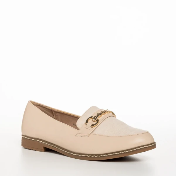Vance bézs női mokaszin, műbőrből készült
